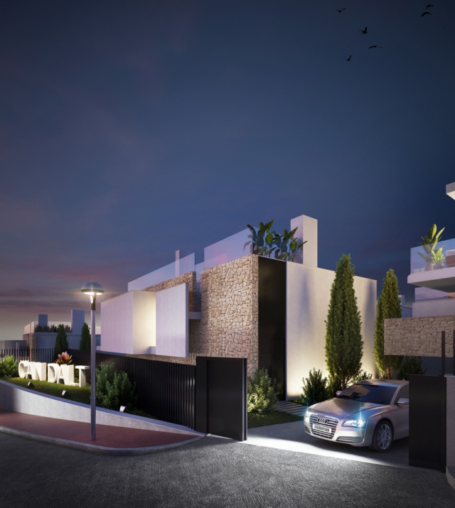 resa estates 11 villas Santa eulalia ibiza private pools render house night photo .jpg